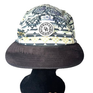 Dravus Goods Suede/leather/geometric Aztec retro Style Hat Cap OS slide adjust
